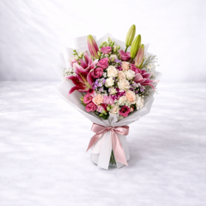 bouquet Élégance passion – lys & roses