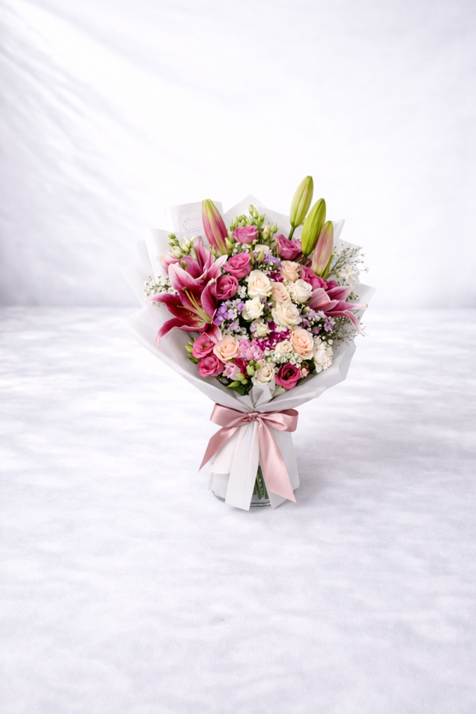 bouquet Élégance passion – lys & roses